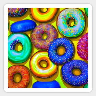 Colorful Donuts Yellow Sticker